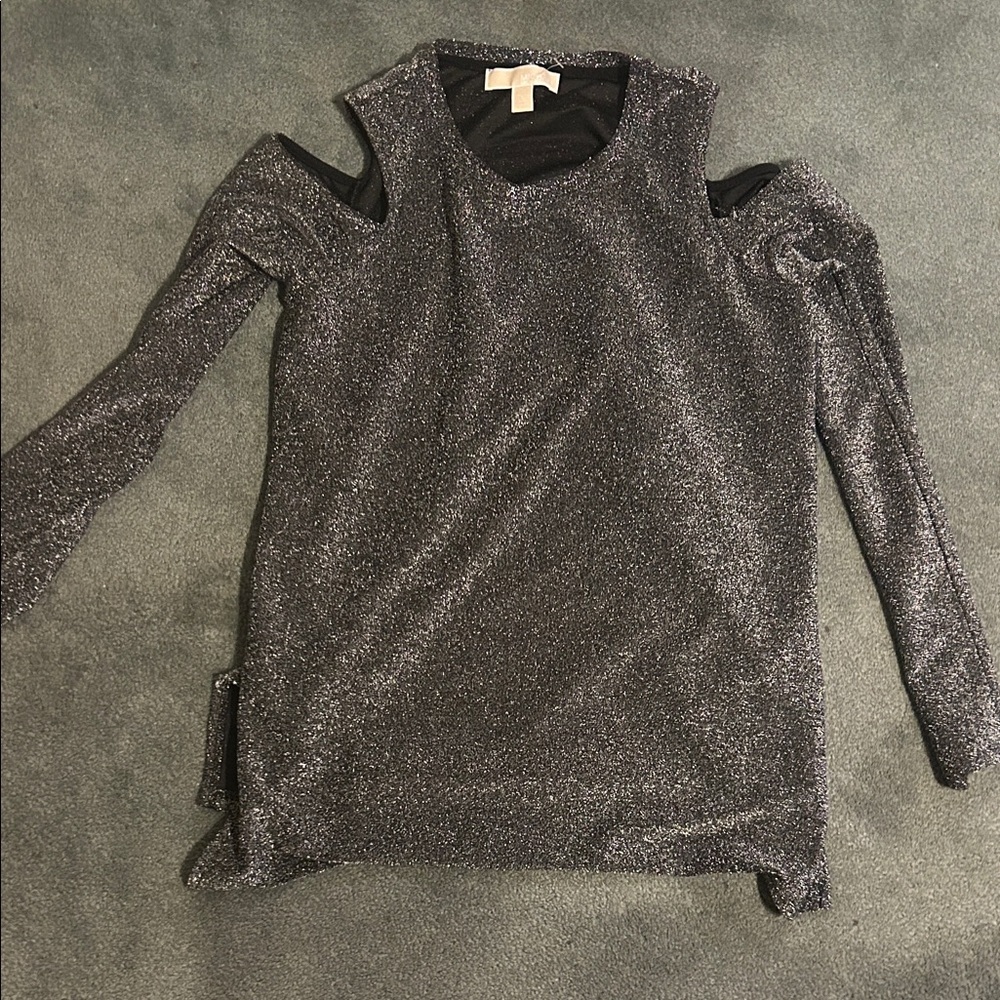 Michael Kors Sparkly Cold Shoulder Top